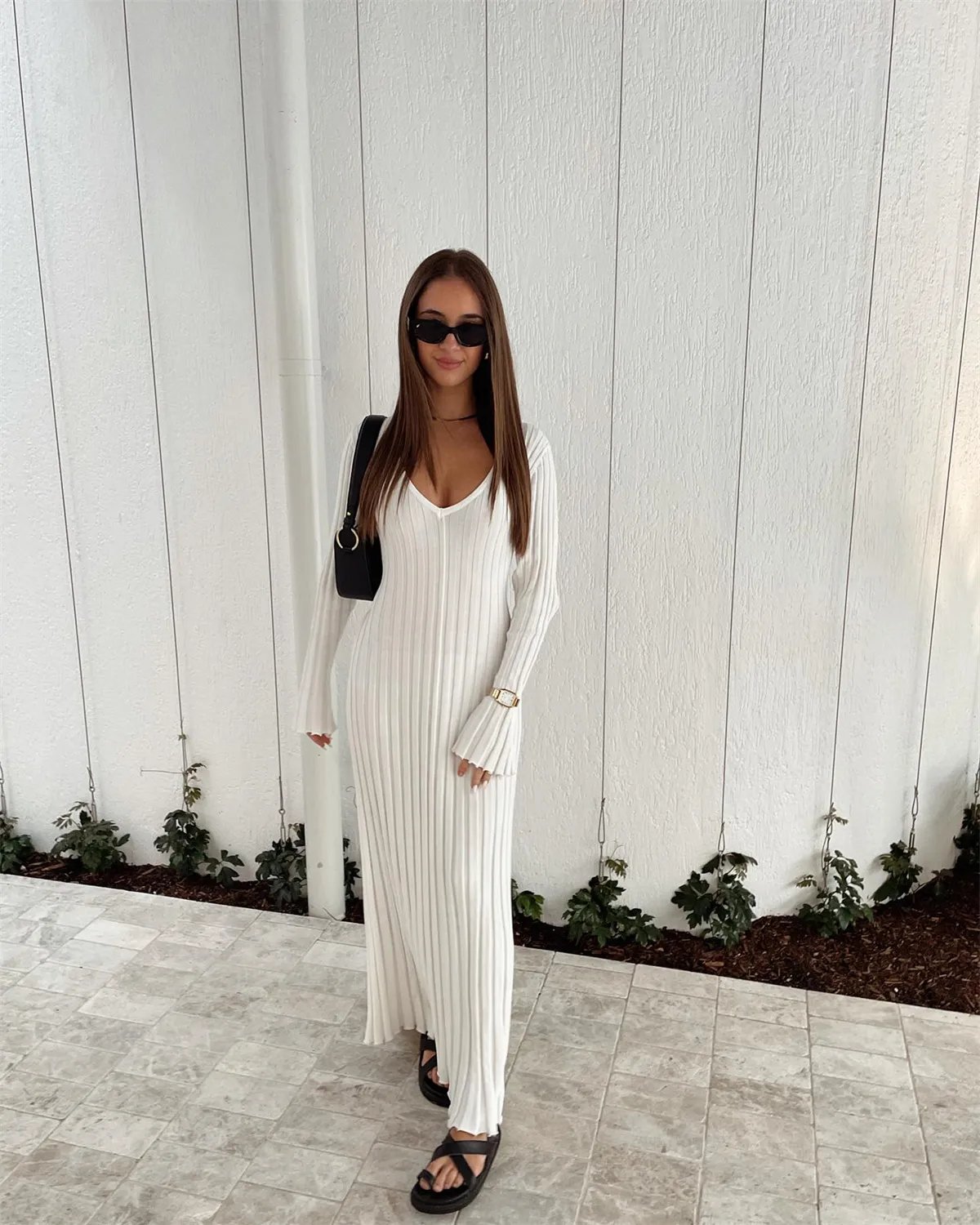 2024 Fall New Sleeved Knit Dress(Buy 2 Free Shipping)