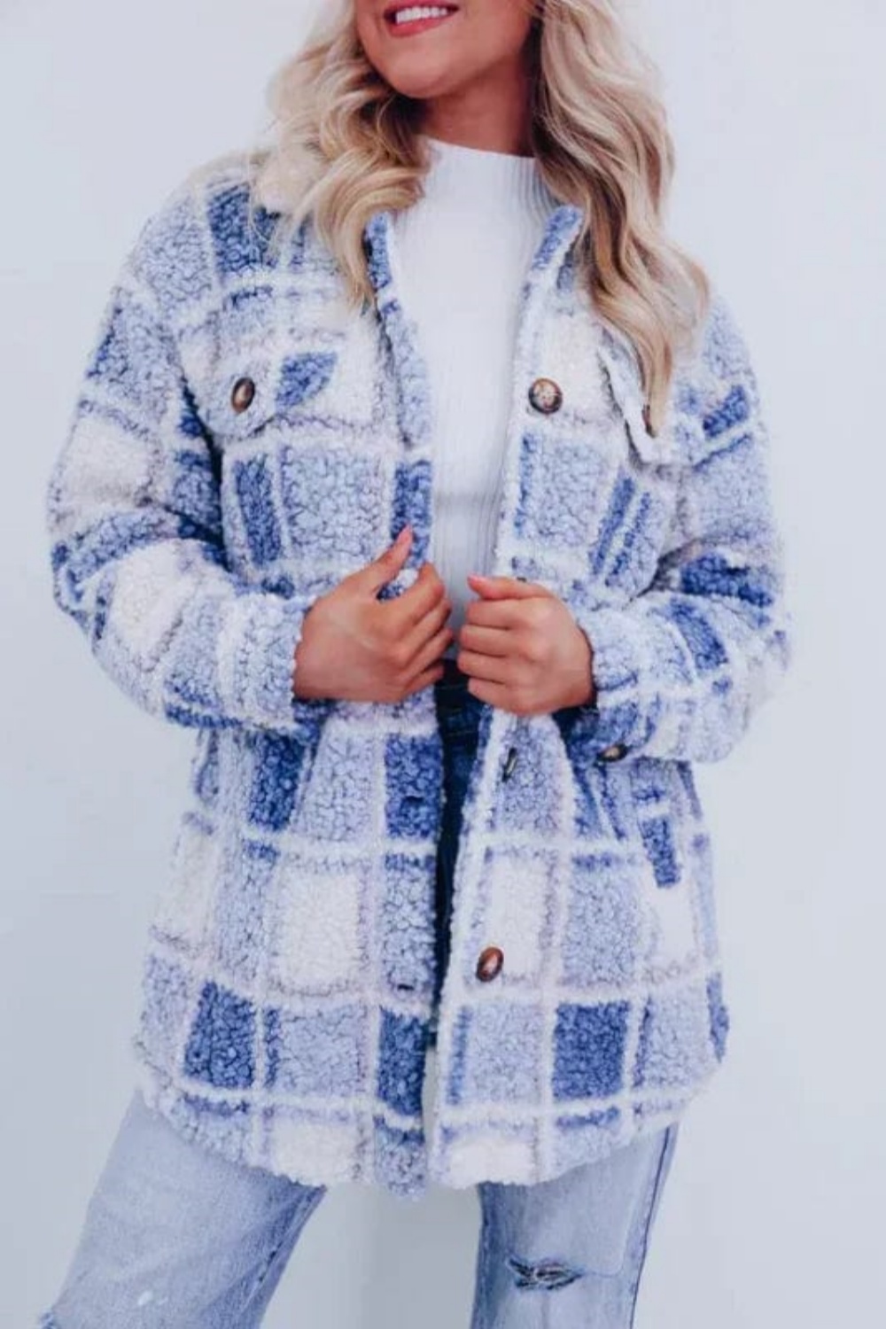 Women's New Teddy Plaid Wool Jacket（Buy 2 Free Shipping）