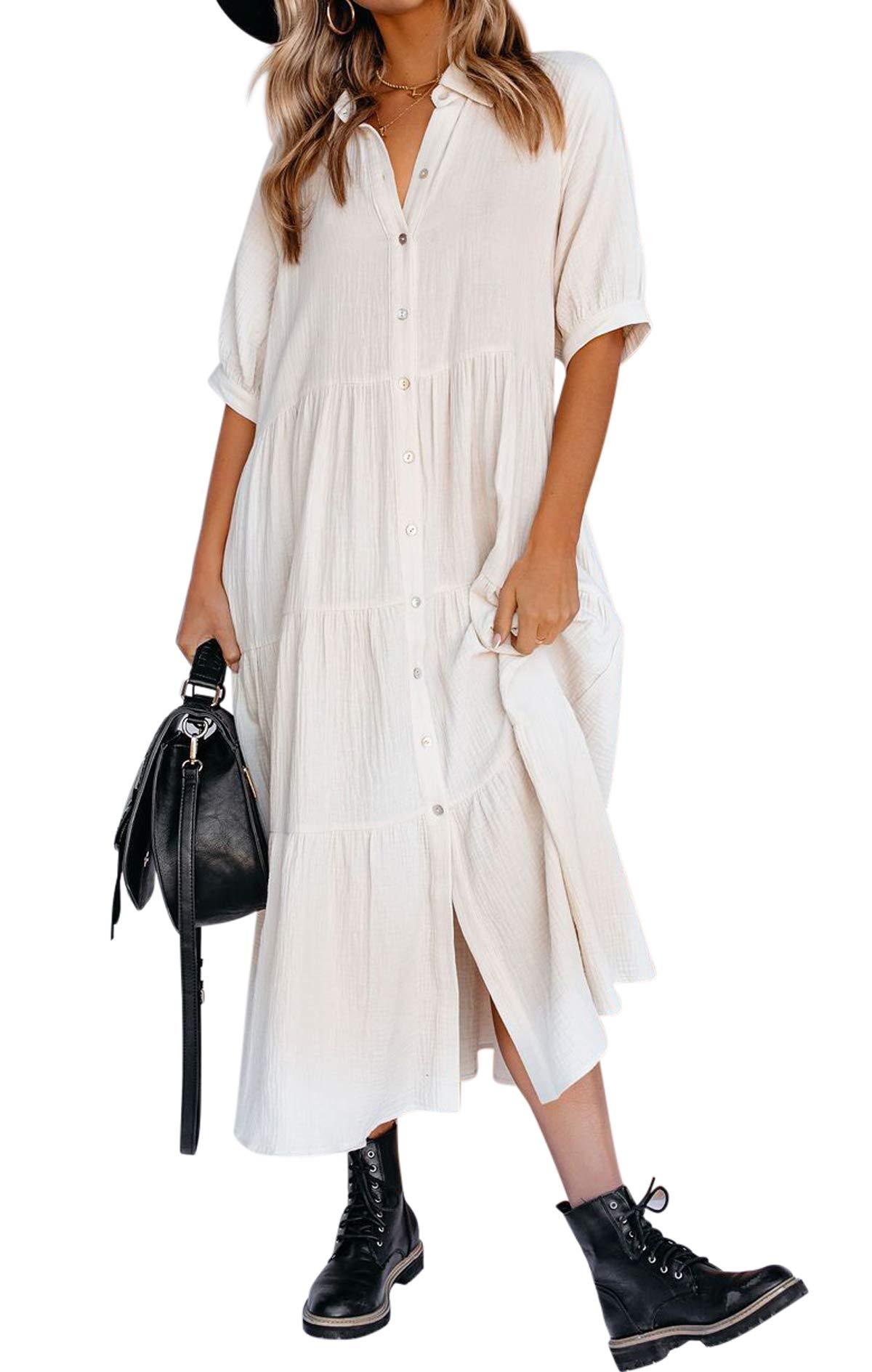2024 Hot Sale❤️Half Sleeves Dress with Pockets(Buy 2 Free Shipping)