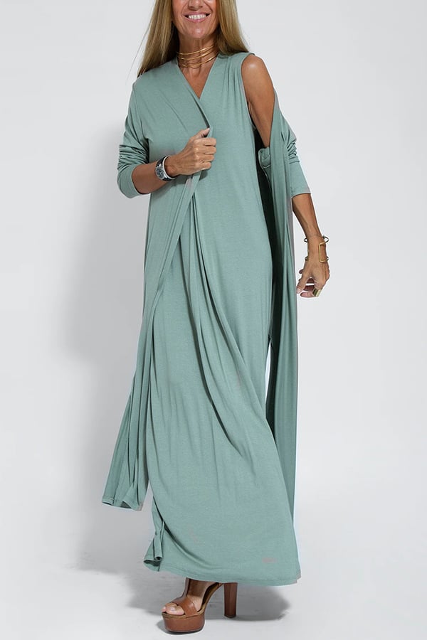 Last Day Promotion🔥Elegant Solid Color Sleeveless Maxi Dress(BUY 2 FREE SHIPPING)