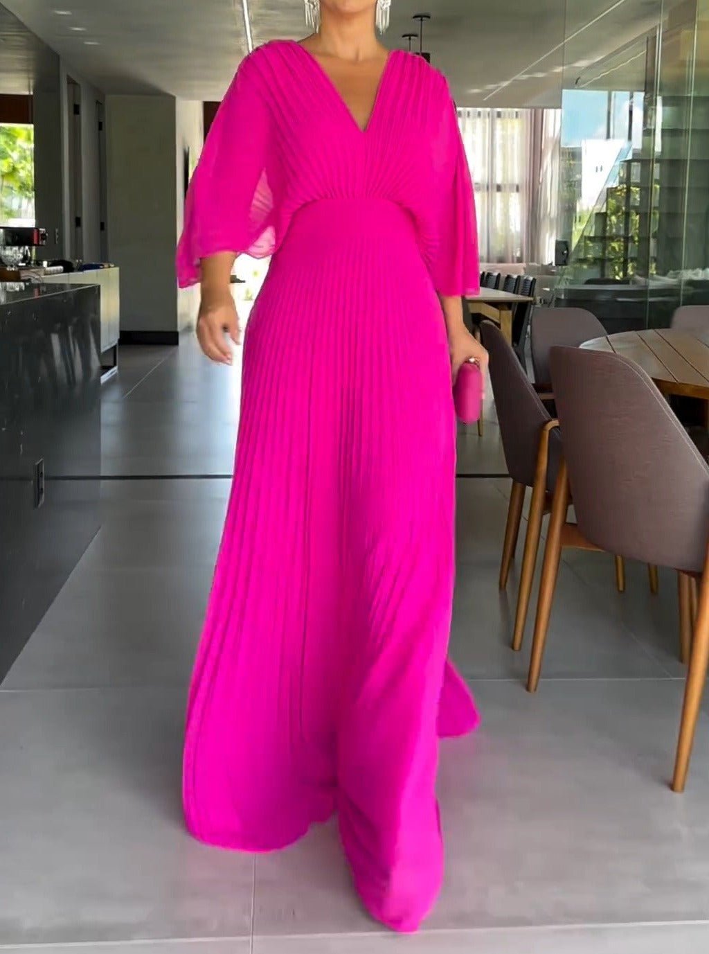 Last Day Promotion🔥Floating V-Neck Rib Dress(BUY 2 FREE SHIPPING)
