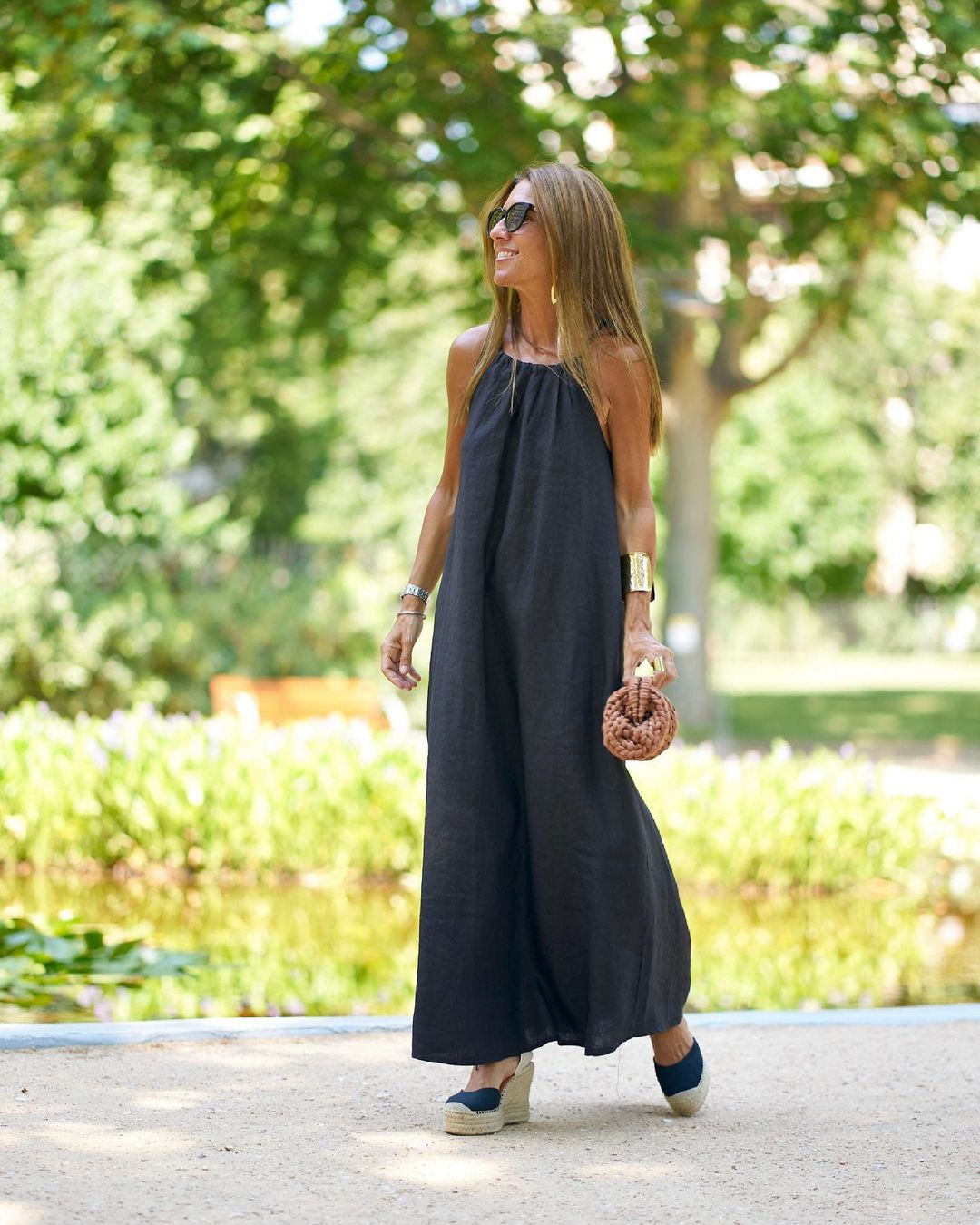 2024 Hot Sale🔥Linen Blend Halter Maxi Dress