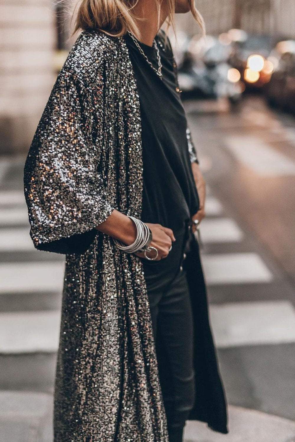 Christmas Hot Sale🌲Fashion Sequined Cardigan Jacket (Buy 2 Free Shipping)