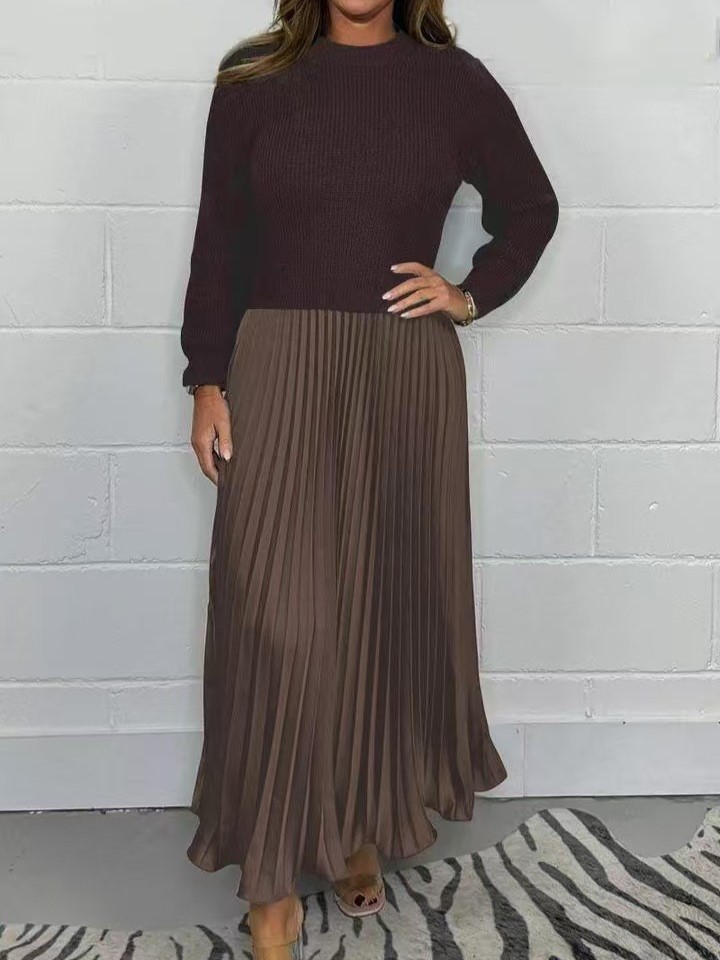 Long Sleeve Jumper & Pleated Bottom Dress (Buy 2 Free Shipping)