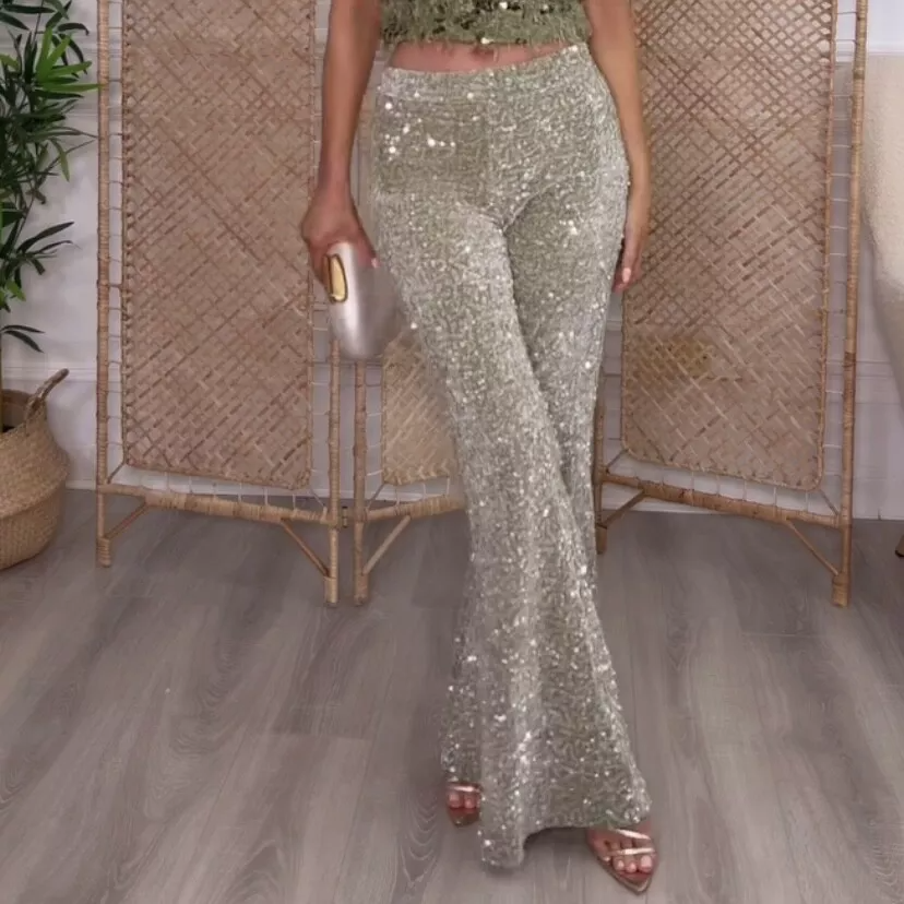 Sequin Flare Pants (Buy 2 Free Shipping)