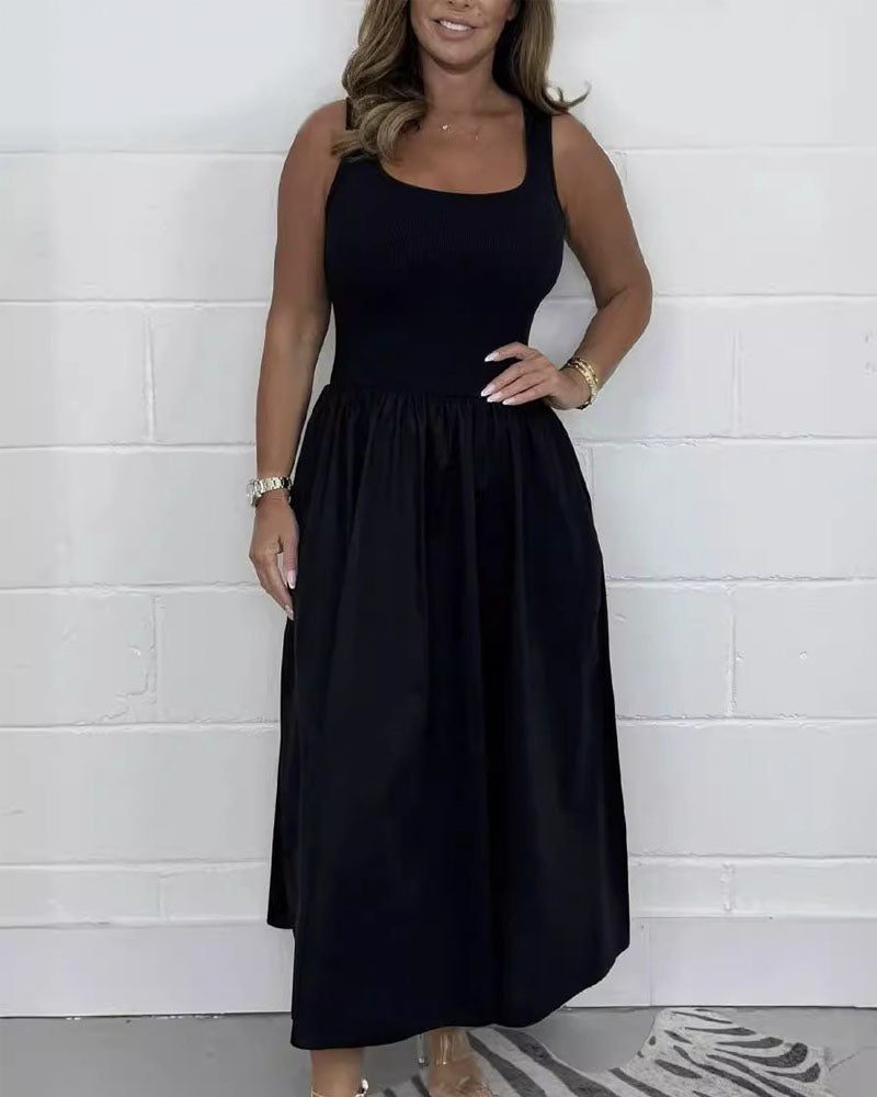 Casual Stretch Tank Pocket Midi Dress (Buy 2 Free Shipping)