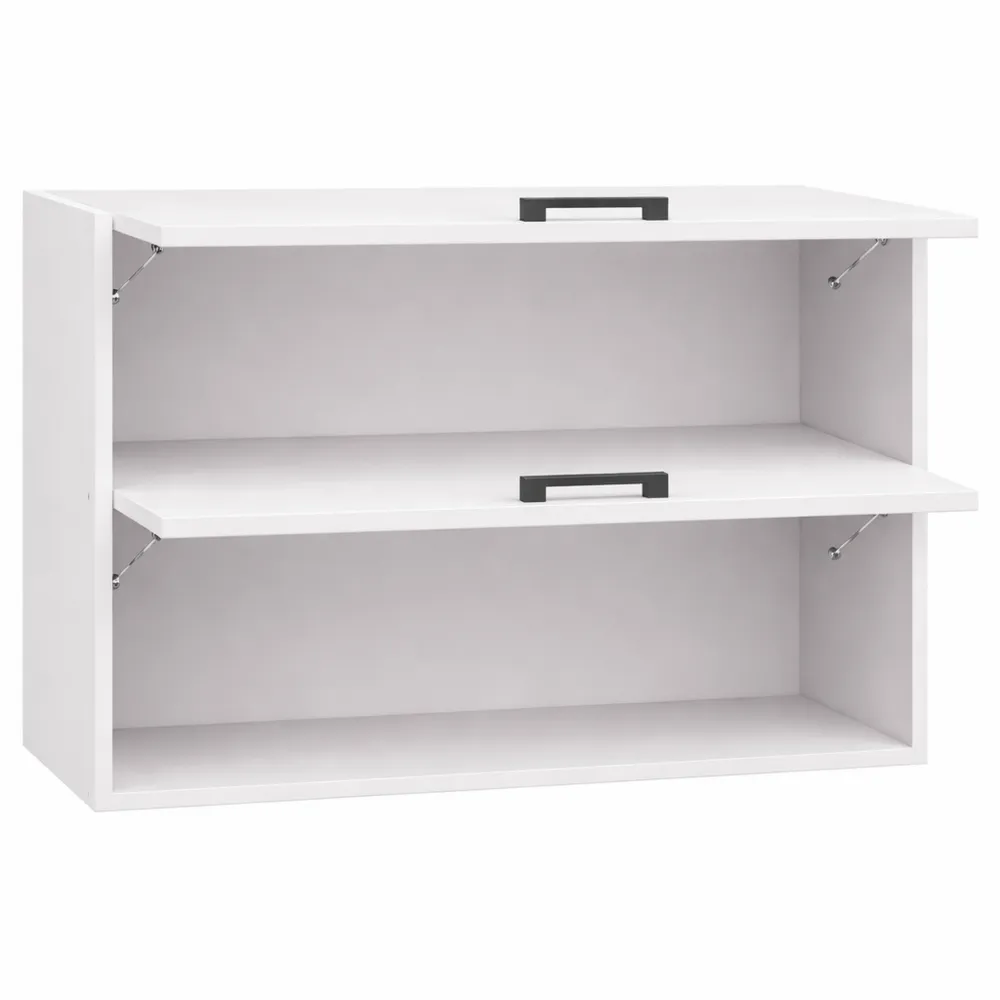 Armoire de Cuisine Murale Double Blanche 80x30x58cm - Espace de Rangement Polyvalent