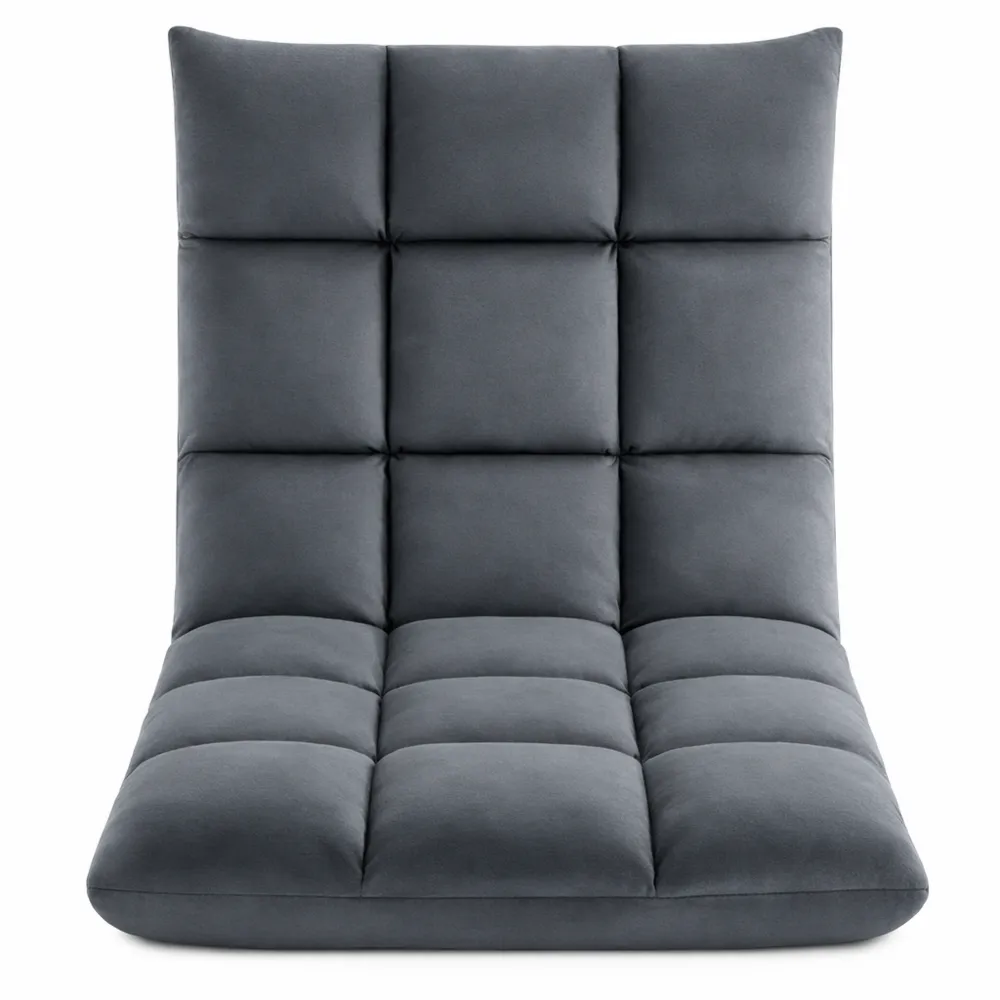 Chaise Longue Relaxation en Velours Inclinable pour Salon et Chambre