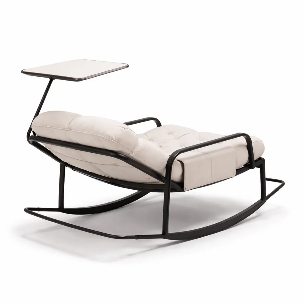 Chaise Longue de Jardin en Rotin avec Repose-Pieds et Pare-Soleil
