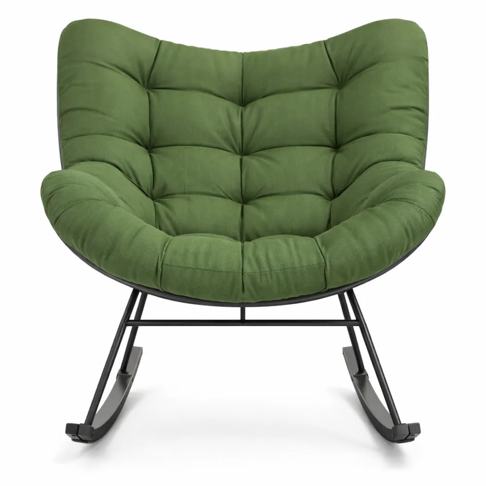 Chaise balançoire surdimensionnée avec coussin moelleux, cadre en métal pour salon ou patio, capacité 205 kg