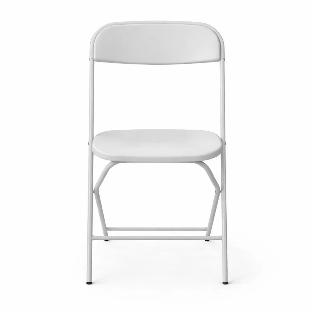 Ensemble de 4 chaises pliantes d'intérieur et d'extérieur en métal et plastique, blanche