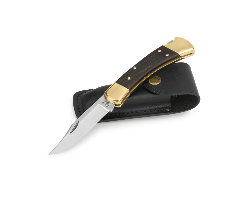Bk 110 Folding Hunter Collection: 420HC & MagnaCut Steel Blades with Genuine Ebony & Brass/Nickel Silver Handles