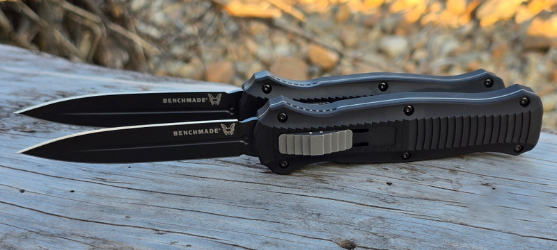 ⚡Last Day 70% OFF丨Benchmade 3300BK Infidel OTF Automatic Knife - Black/White D2 Plain Edge