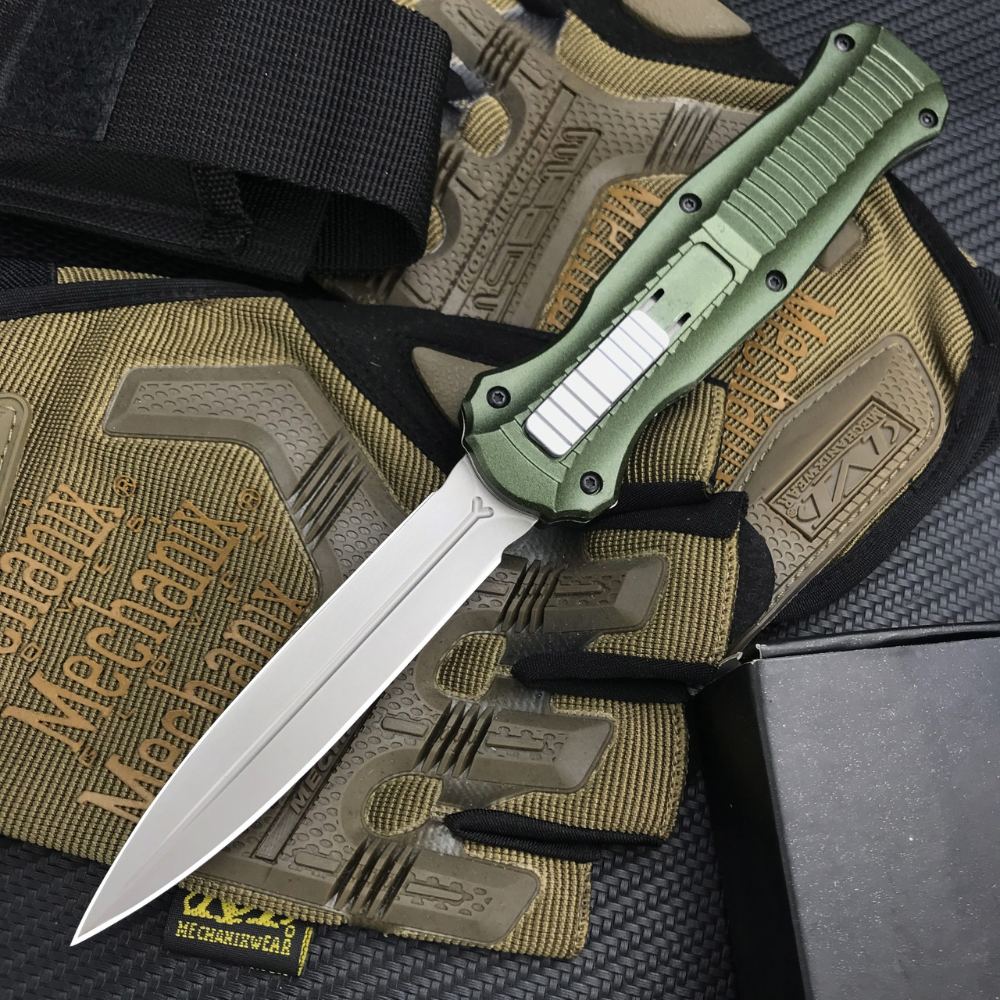 ⚡Last Day 70% OFF丨Butterfly 3300BK Infidel OTF Automatic Knife - Black/White D2 Plain Edge