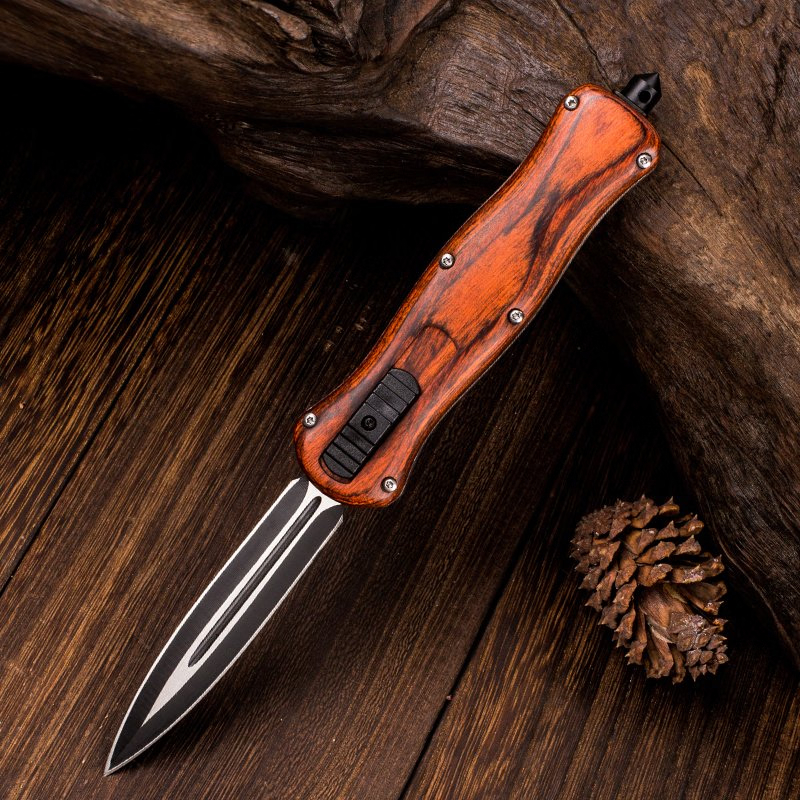 ⚡Last Day 70% OFF丨Butterfly 3300BK Infidel OTF Automatic Knife - Black/White D2 Plain Edge