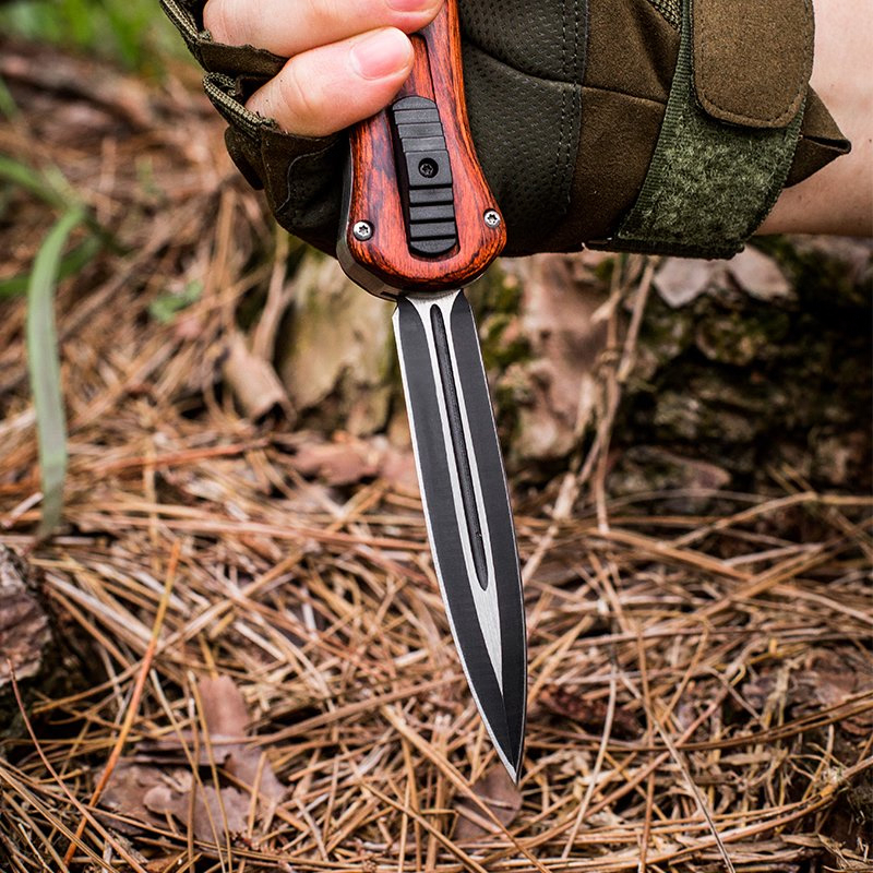 ⚡Last Day 70% OFF丨Butterfly 3300BK Infidel OTF Automatic Knife - Black/White D2 Plain Edge