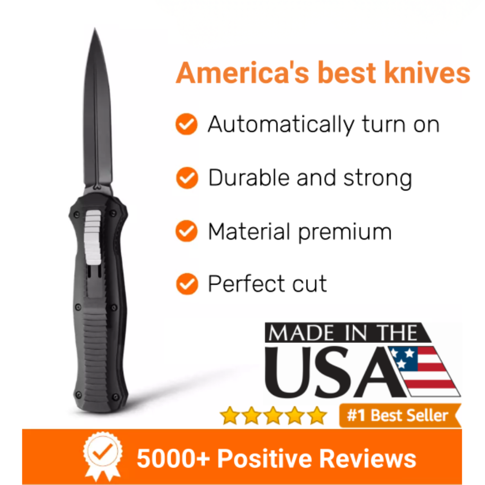 ⚡Last Day 70% OFF丨Butterfly 3300BK Infidel OTF Automatic Knife - Black/White D2 Plain Edge