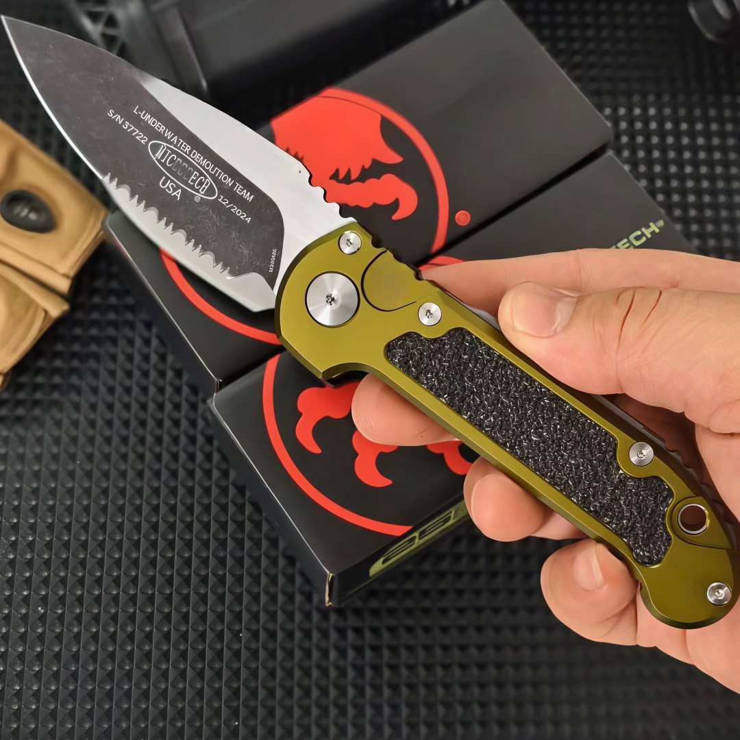 🔥MT D2 Steel Folding Knife with Pocket Clip – Non-Slip Aluminum Handle & One-Hand Deployment for Outdoor Camping and Fishing.