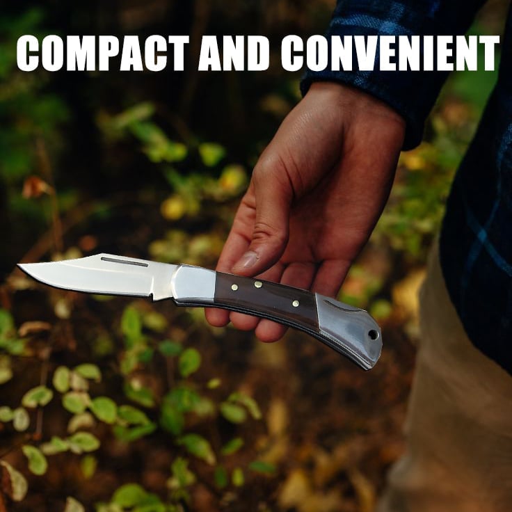 Bk 110 Folding Hunter Collection: 420HC & MagnaCut Steel Blades with Genuine Ebony & Brass/Nickel Silver Handles