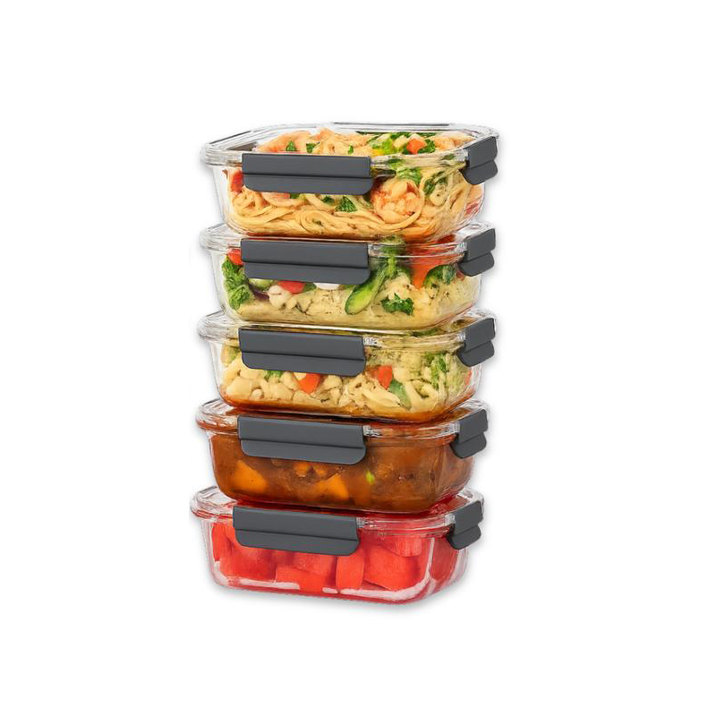 Glass Meal Prep Containers with Airtight Lids – Set of 10 – Reusable Glass Food Storage Containers with Lids – Leakproof, Freezer, Oven, Microwave & Dishwasher Safe