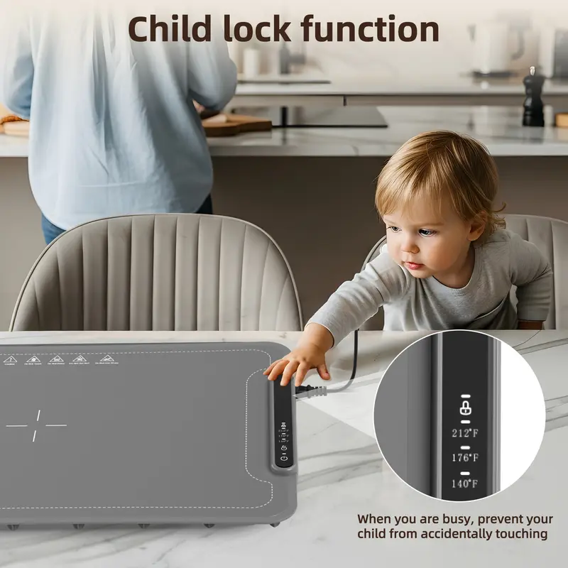 Electric Warming Tray, Foldable Food Warming Mat with Adjustable Max Temperature 212 Fahrenheit, Auto Shut-Off Food Warmer for for Gatherings, Parties, Everyday Use