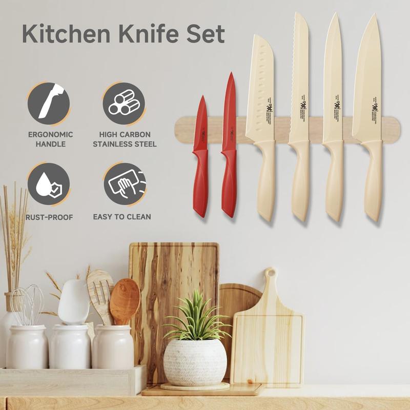 Knife Set, Colorful Kitchen Knife Set, 6 Sharp Kitchen