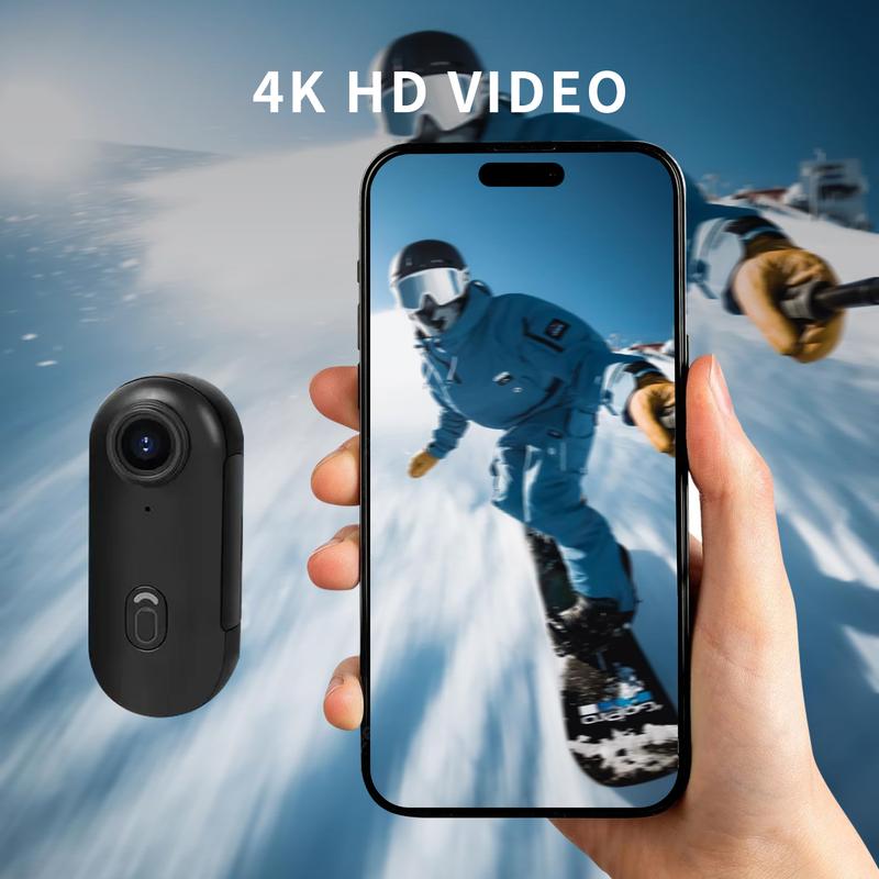 NUISK 4K Mini Body Camera with 110° Wide Angle IPX7 Waterproof 128GB Storage Wi-Fi App Control for Work Travel Fishing Pet Walking 4K/30fps Resolution