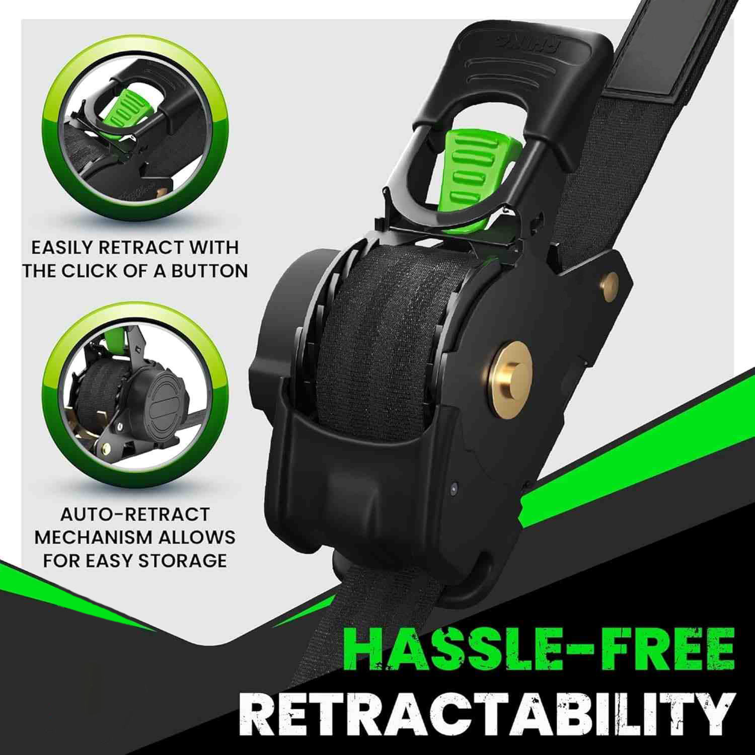 Heavy-Duty Auto-Retractable Ratchet Tie-Down Straps
