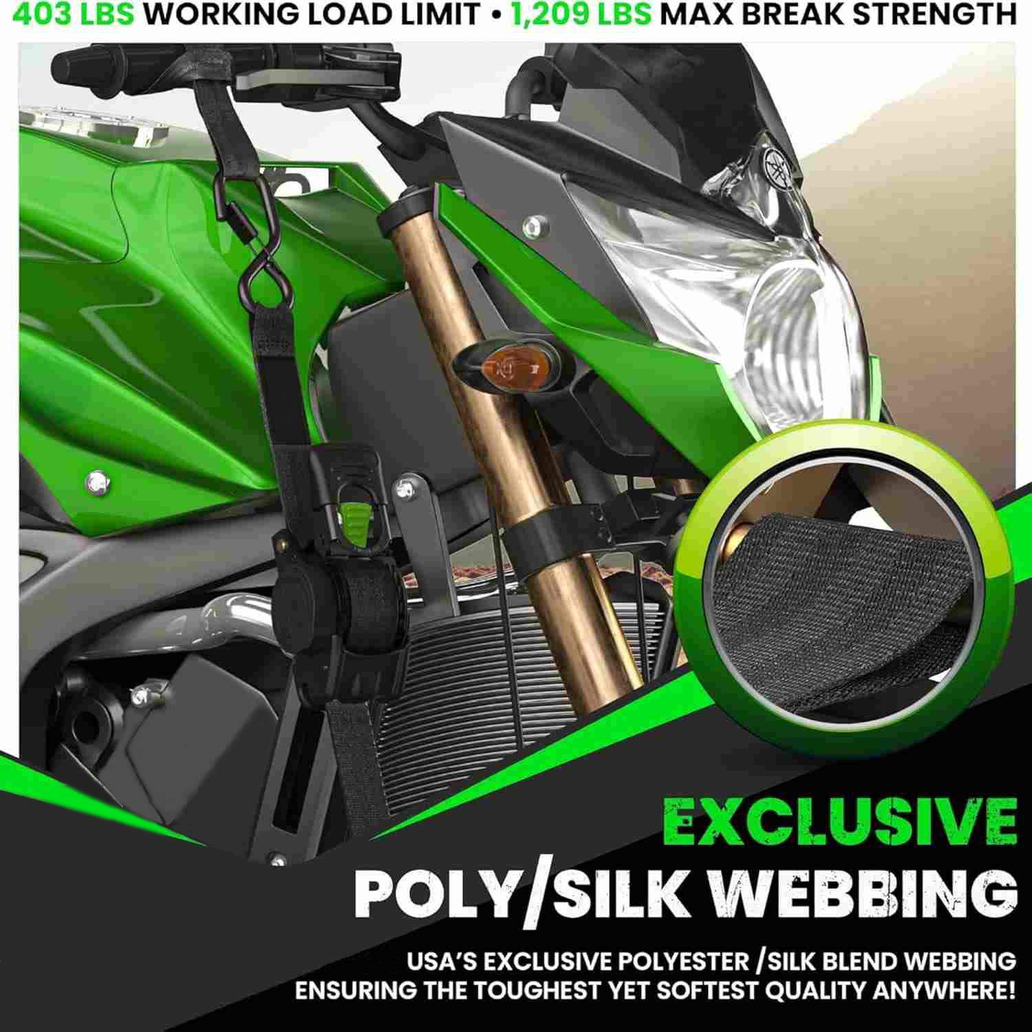 Heavy-Duty Auto-Retractable Ratchet Tie-Down Straps