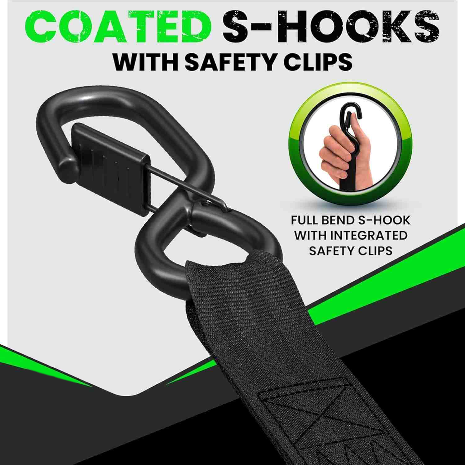 Heavy-Duty Auto-Retractable Ratchet Tie-Down Straps
