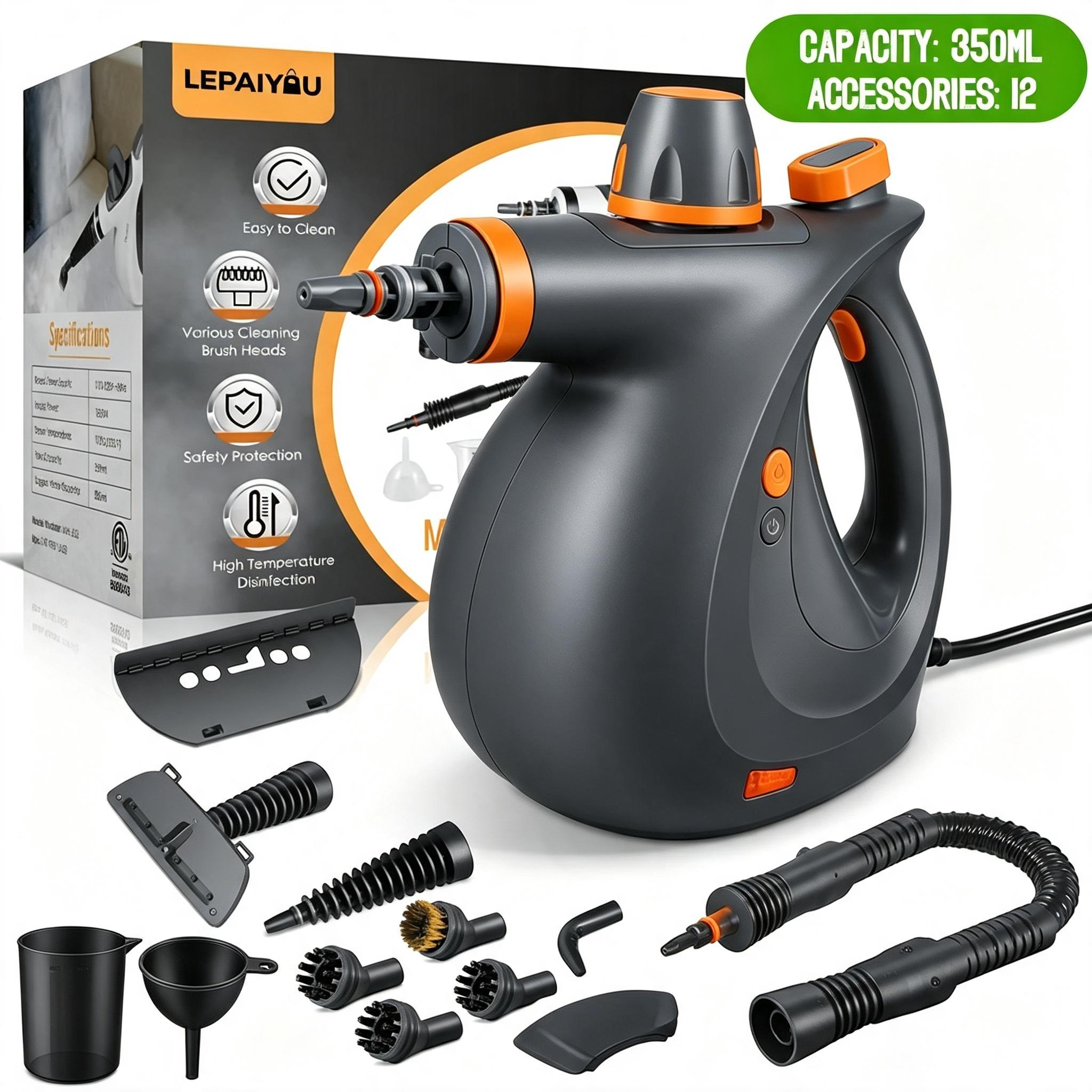 Phueut Handheld Multi-Surface Steam Cleaner - 12 Accessories