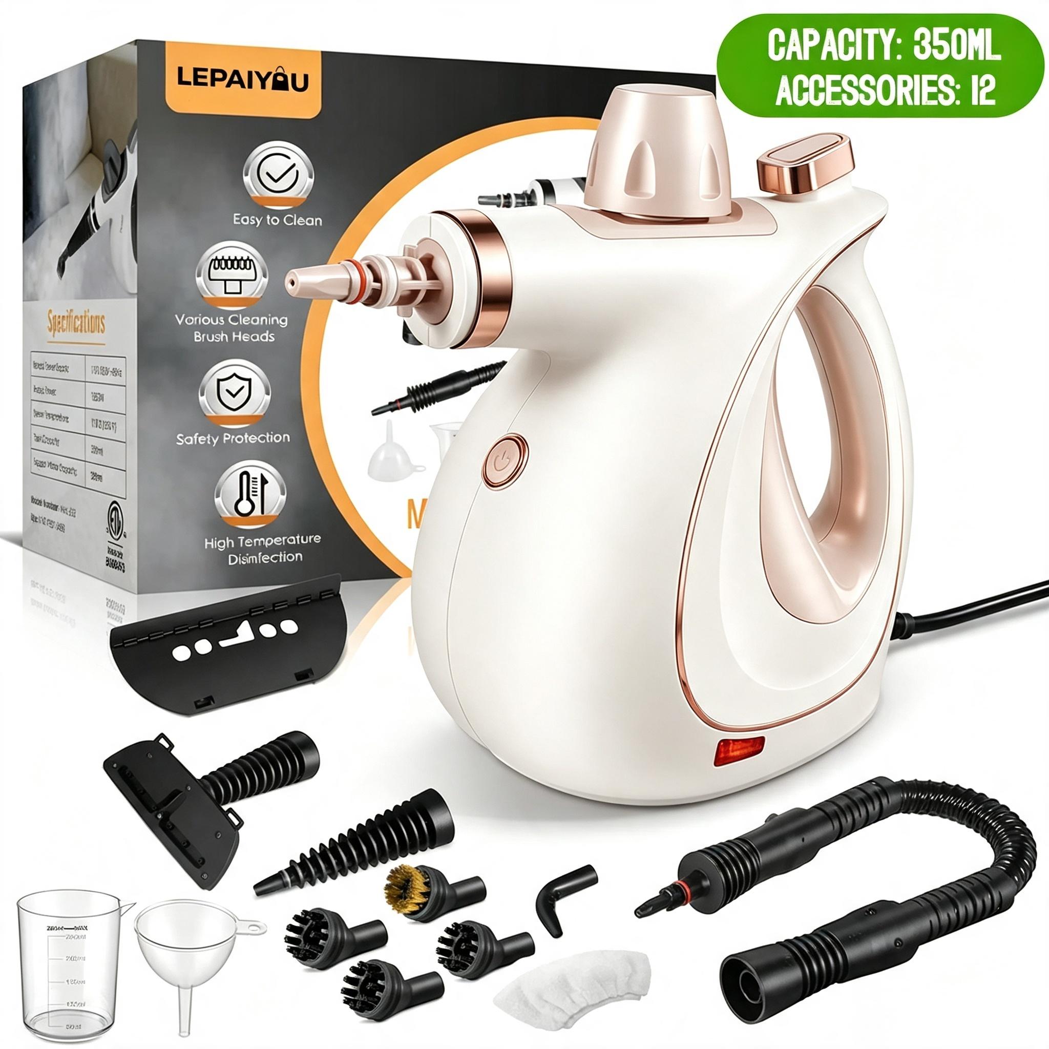 Phueut Handheld Multi-Surface Steam Cleaner - 12 Accessories