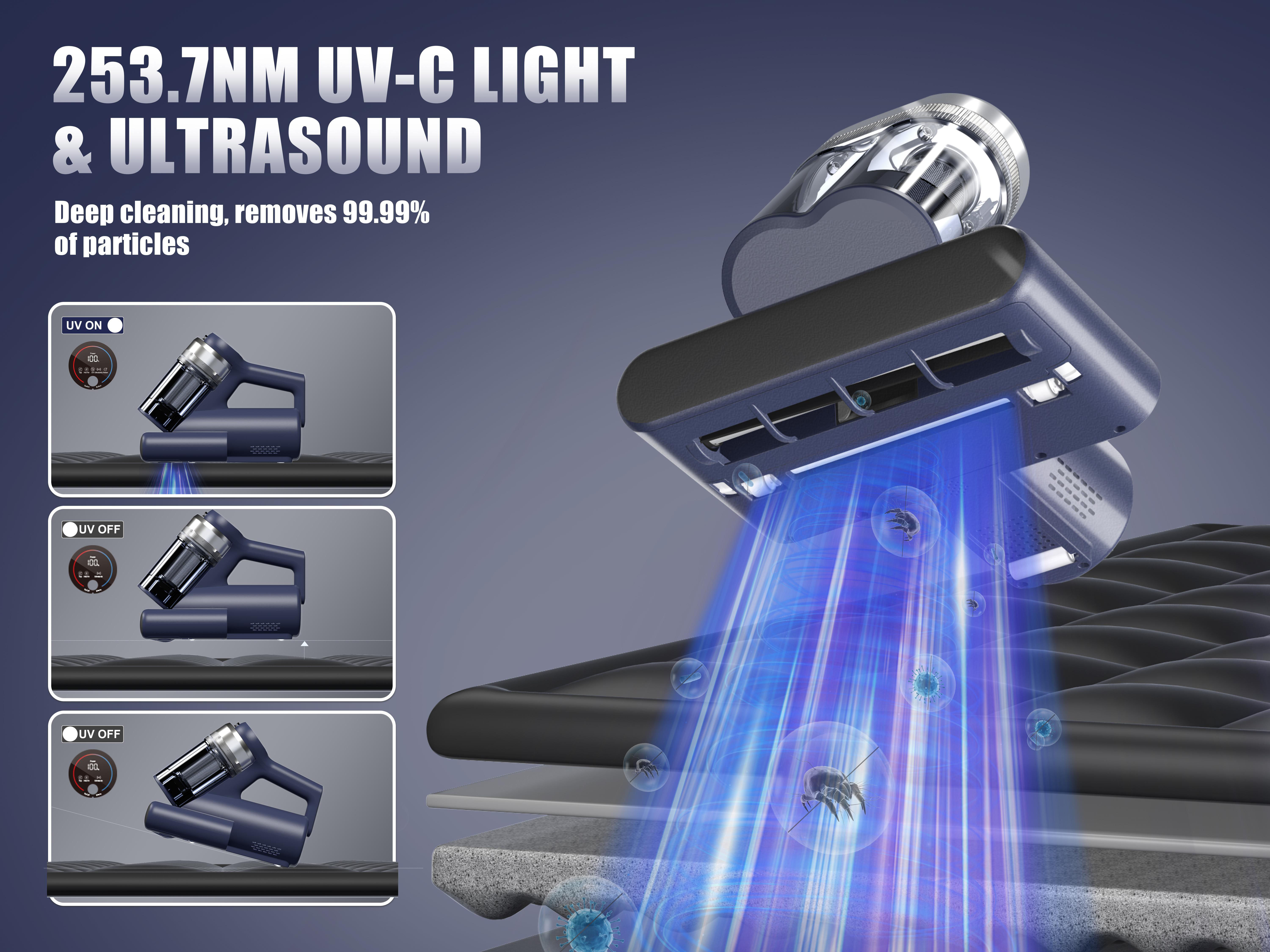 Teant Mattress Vacuum Cleaner with UV-C Light & 16Kpa Suction