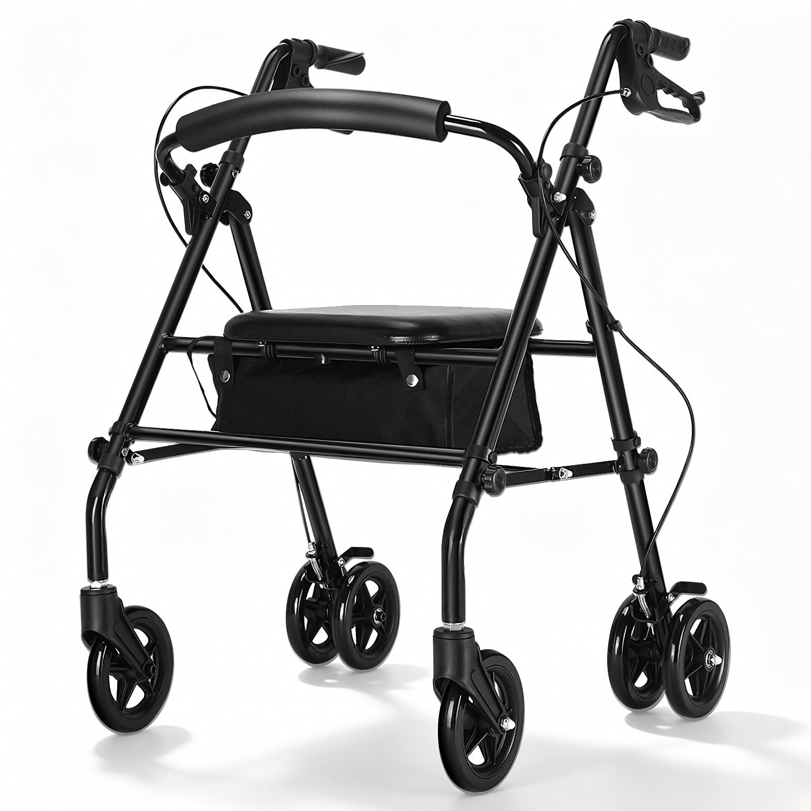 lepaiyou W5 – Leichter faltbarer Rollator mit 360° Drehrädern, 8,14 kg, höhenverstellbar