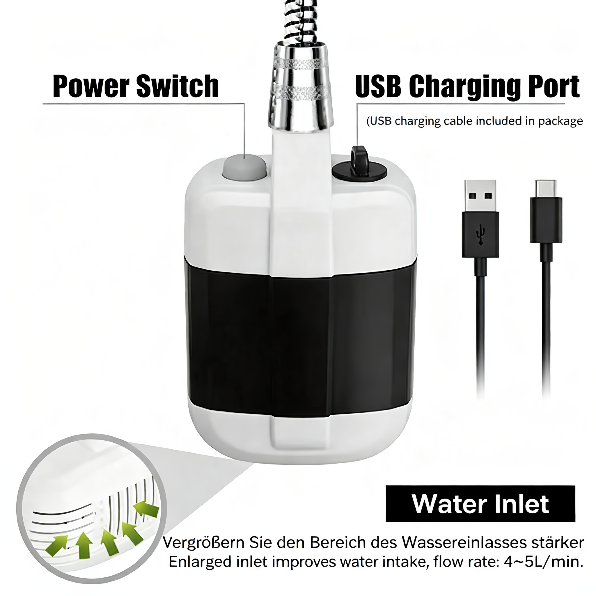 🚿50% Discount✨Portable Camping Shower with Adjustable Flow ✨For Easy and Convenient Outdoor Cleaning!