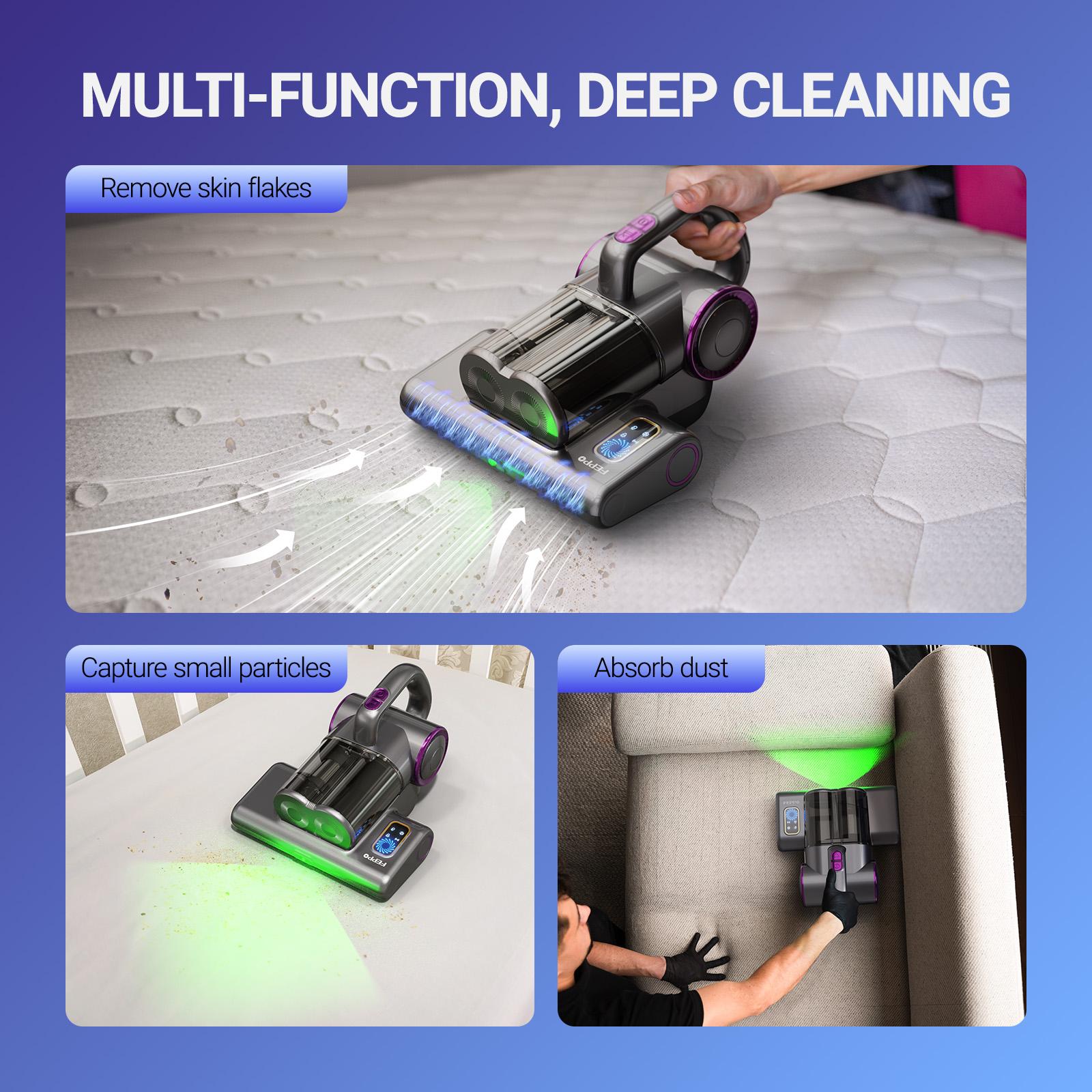 16Kpa Mattress Vacuum Cleaner with UV-C Light, Heat & HEPA, 500W Corded Handheld for Bed, Sofa, Couch