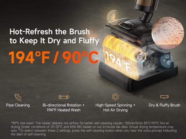 【Super Brand Day】DREAME H12 PRO Series I Wet Dry Vacuum Cleaner, Smart Floor Cleaner Cordless Vacuum and Mop for Hard Floors, One-Step Edge to Edge Cleaning with Hot Air Drying Black