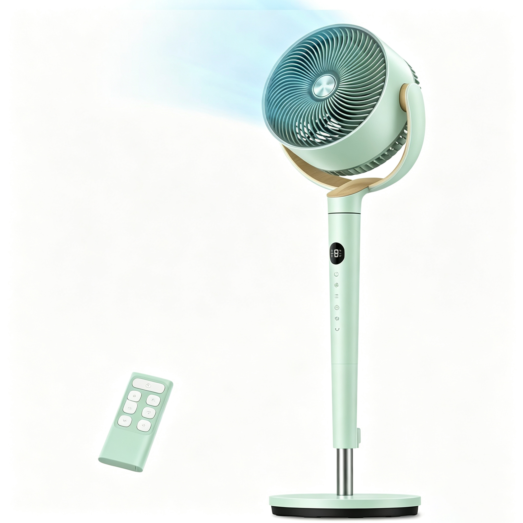 Wide Oscillating Bedroom Pedestal Fan | Quiet DC Motor, 8 Speeds
