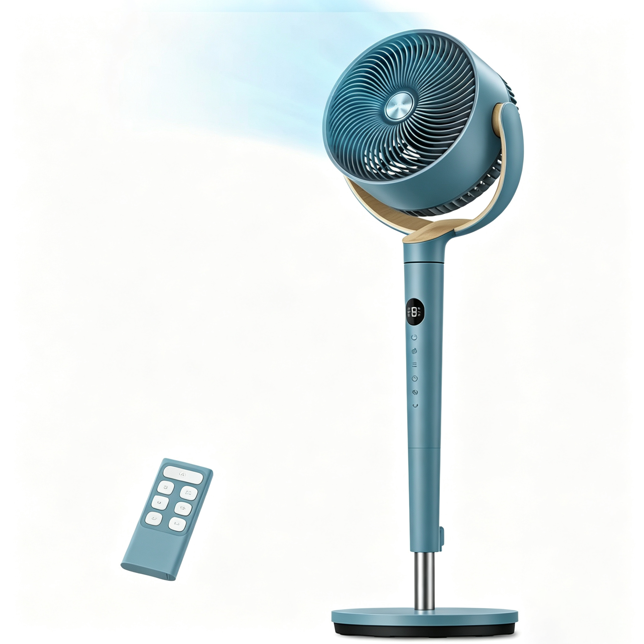 Wide Oscillating Bedroom Pedestal Fan | Quiet DC Motor, 8 Speeds