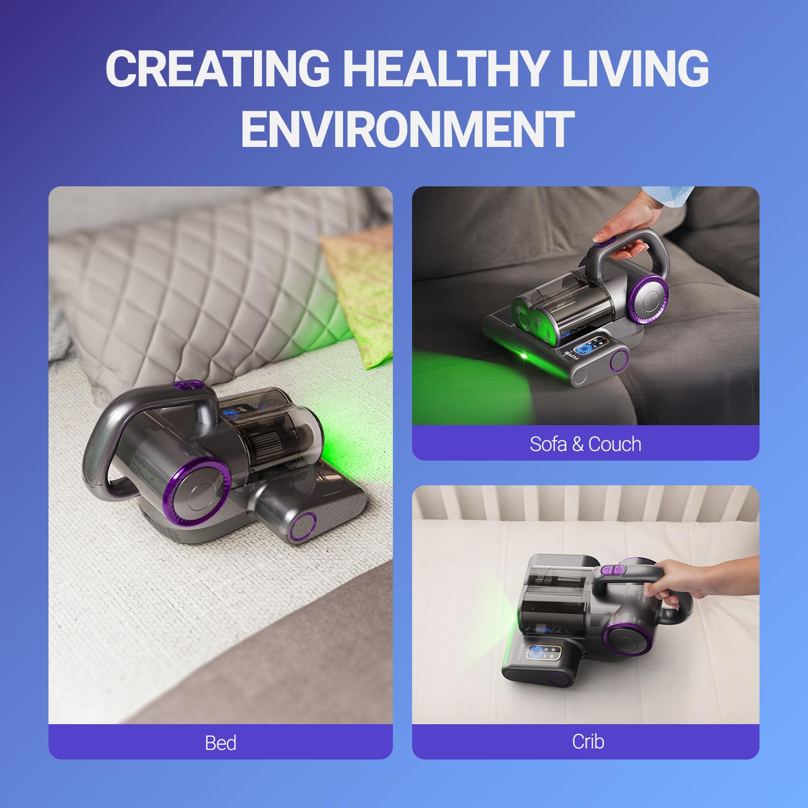 16Kpa Mattress Vacuum Cleaner with UV-C Light, Heat & HEPA, 500W Corded Handheld for Bed, Sofa, Couch