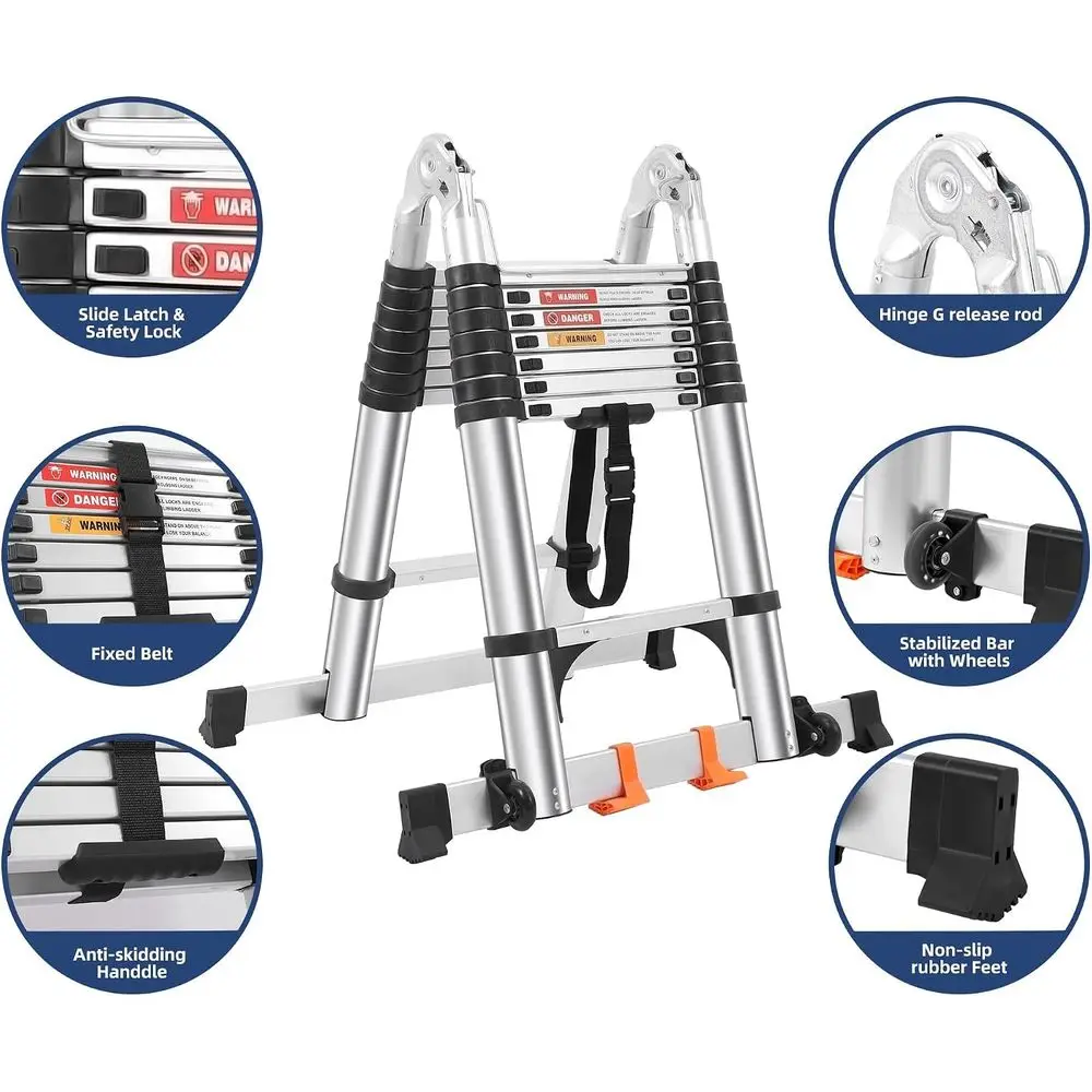 A-Frame Ladder with Hinge &mdash; lepaiyou Telescoping Ladder