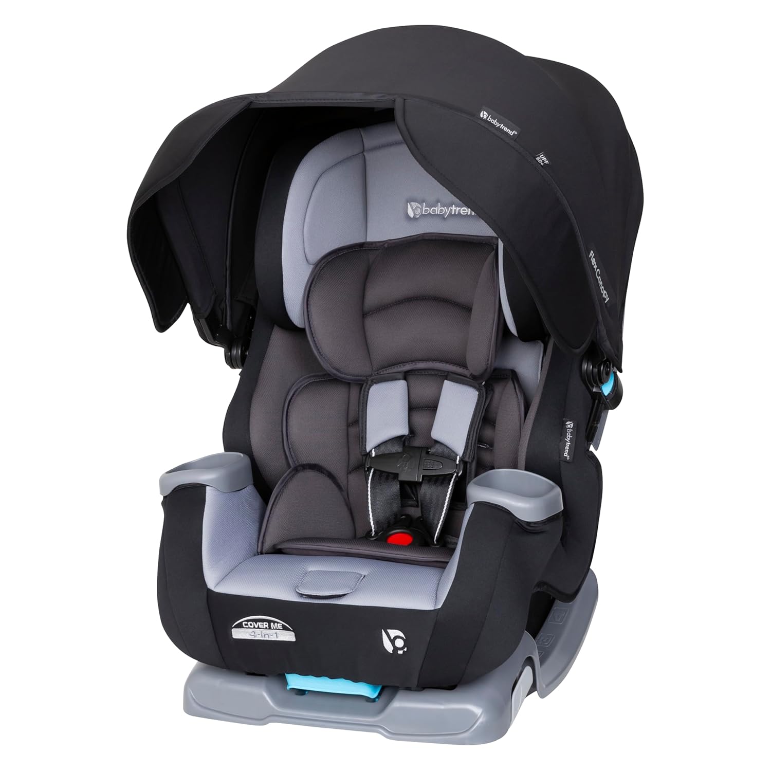 Baby Trend Cover Me™ 4-in-1 Convertible Car Seat, Vespa – Built-in Canopy, 4-Stage Growth System, Plush Comfort Padding, Multi-Position Recline