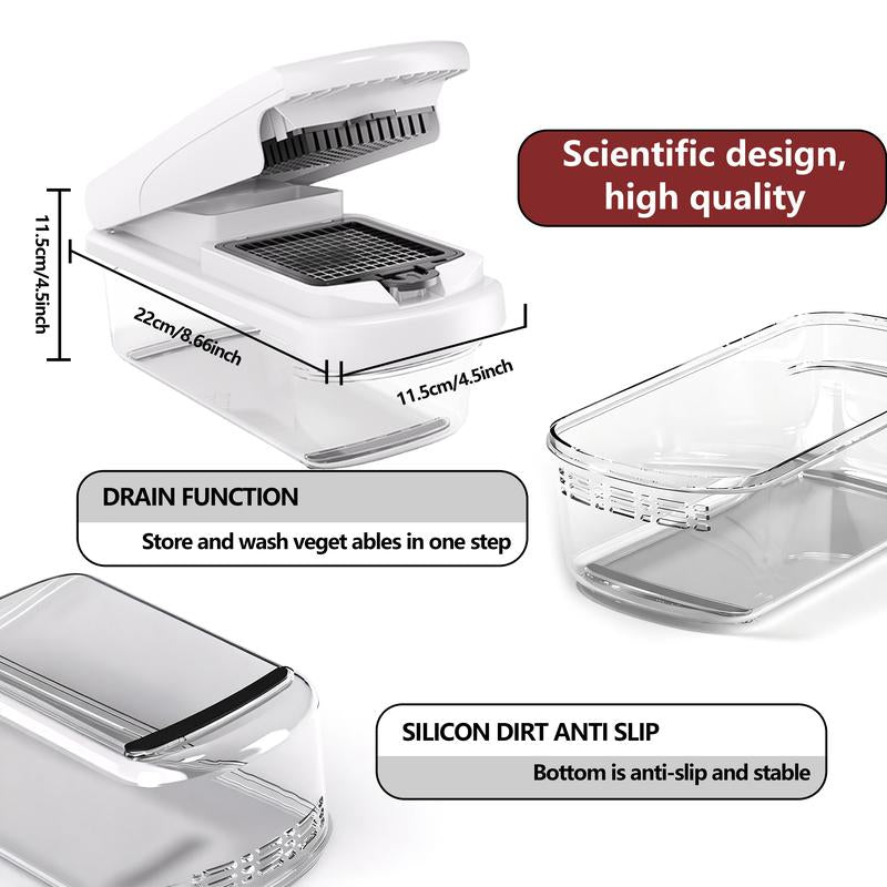 EricCherry Vegetable Chopper,15-in-1 Multifunctional Food Chopper,Professional Onion Chopper with 8 Blades,Vegetable Cutter with Container for Salad,Potato,Carrot,and Garlic; Essential Kitchen Tool
