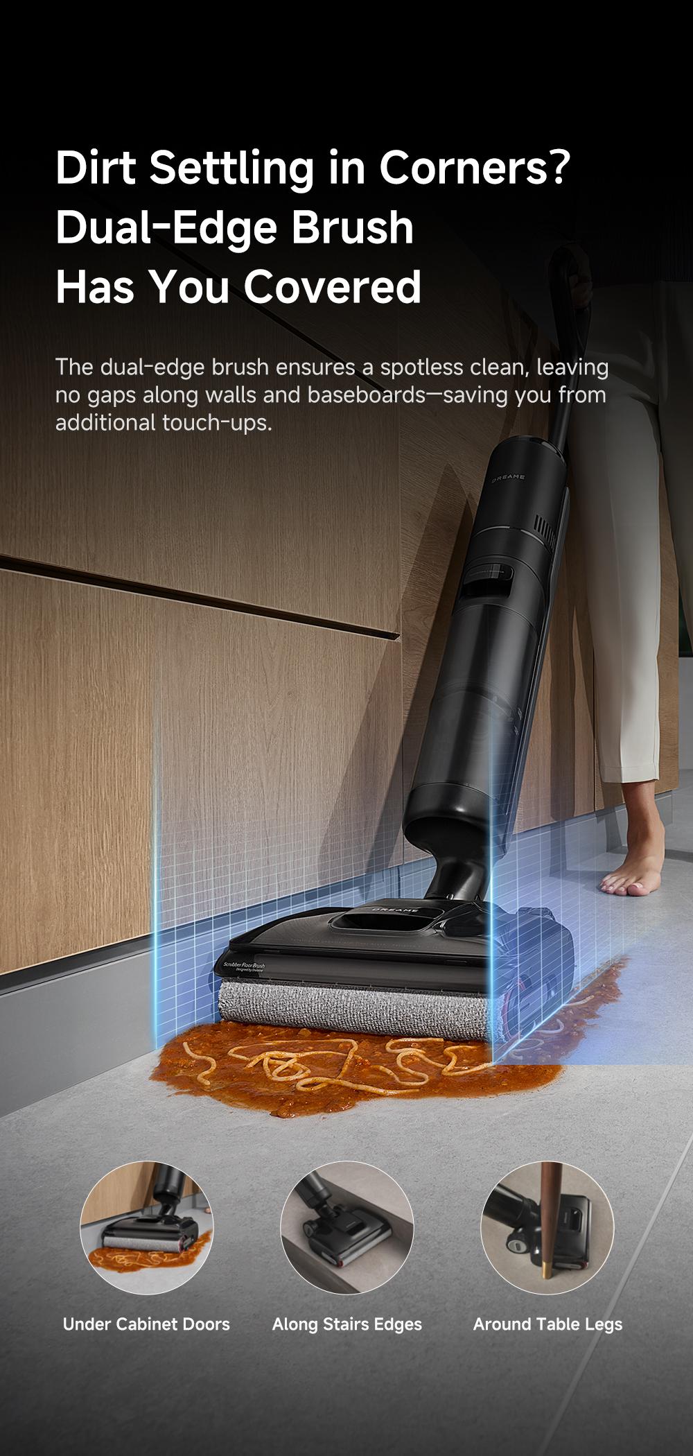 【Super Brand Day】DREAME H12 PRO Series I Wet Dry Vacuum Cleaner, Smart Floor Cleaner Cordless Vacuum and Mop for Hard Floors, One-Step Edge to Edge Cleaning with Hot Air Drying Black