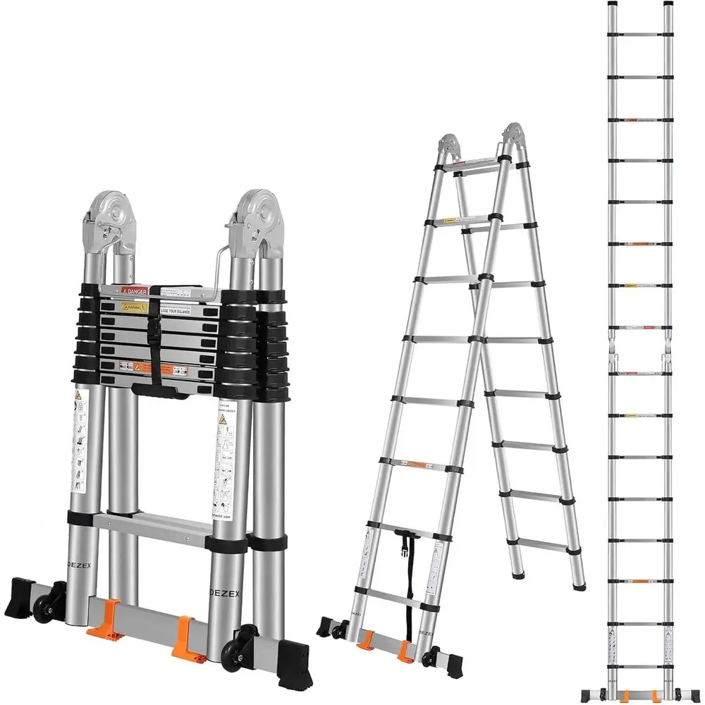 Multi-Button Slow-Retraction &mdash; lepaiyou Telescoping Ladder