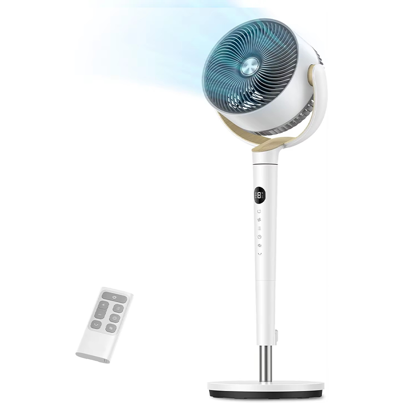 Dreo Fan for Bedroom, 120°+120° Oscillating Standing Fan, DC Motor, 80ft Air Circulator for Whole Room, 8 Speeds, 3 modes, Quiet