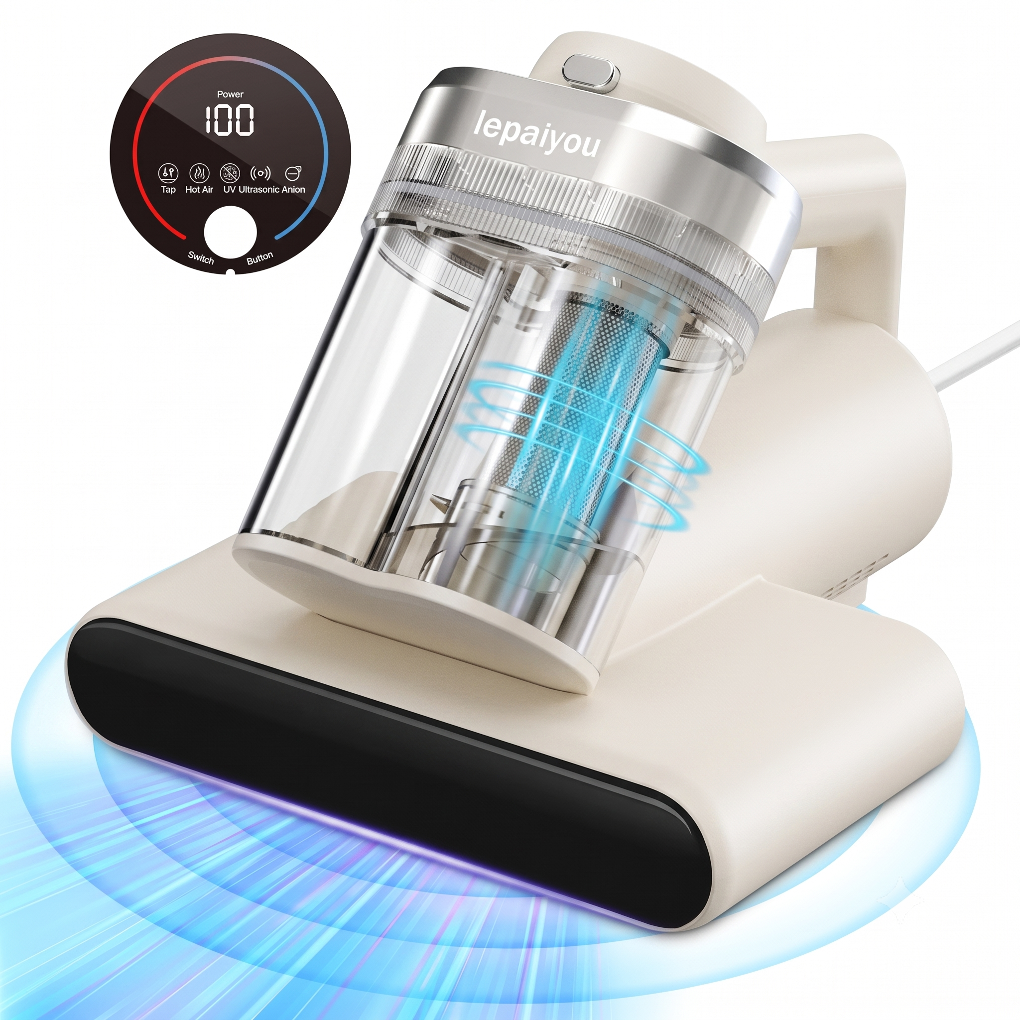 Teant Mattress Vacuum Cleaner with UV-C Light & 16Kpa Suction