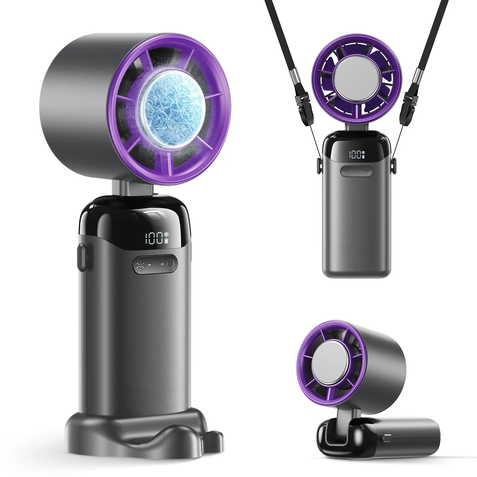 4-in-1 Handheld Turbo Fan | 21000 RPM, 199 Speeds & 12H Long Runtime