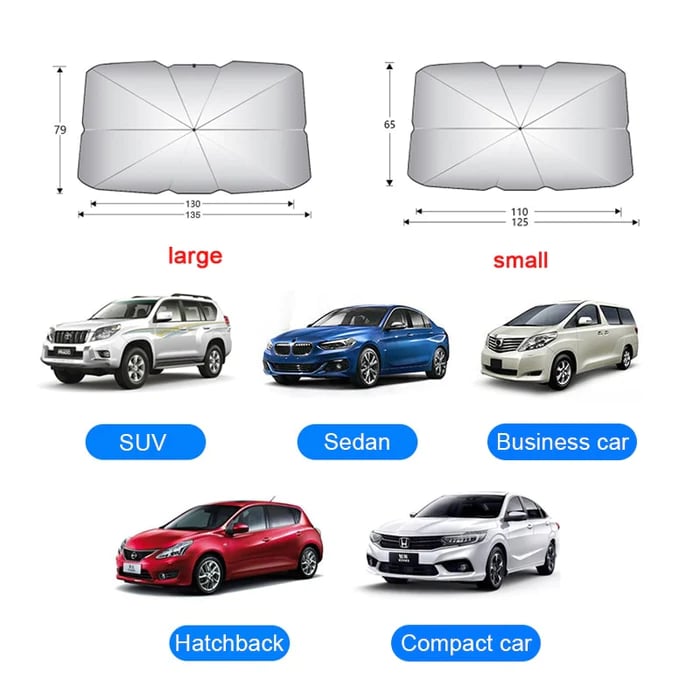 Foldable Windshield Sunshade ☂️ — Protect your car from scorching heat.