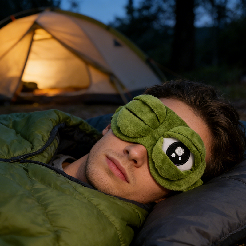 Mjuk rolig groda 3D-sömnmask